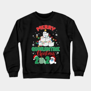 Santa's Wearing His Face mask & Tree Light Pine Toilet Paper Snowflake Merry Quarantine Christmas 2020 Funny Crewneck Sweatshirt